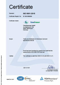 ChemSynergy GmbH ISO 9001 Certificate