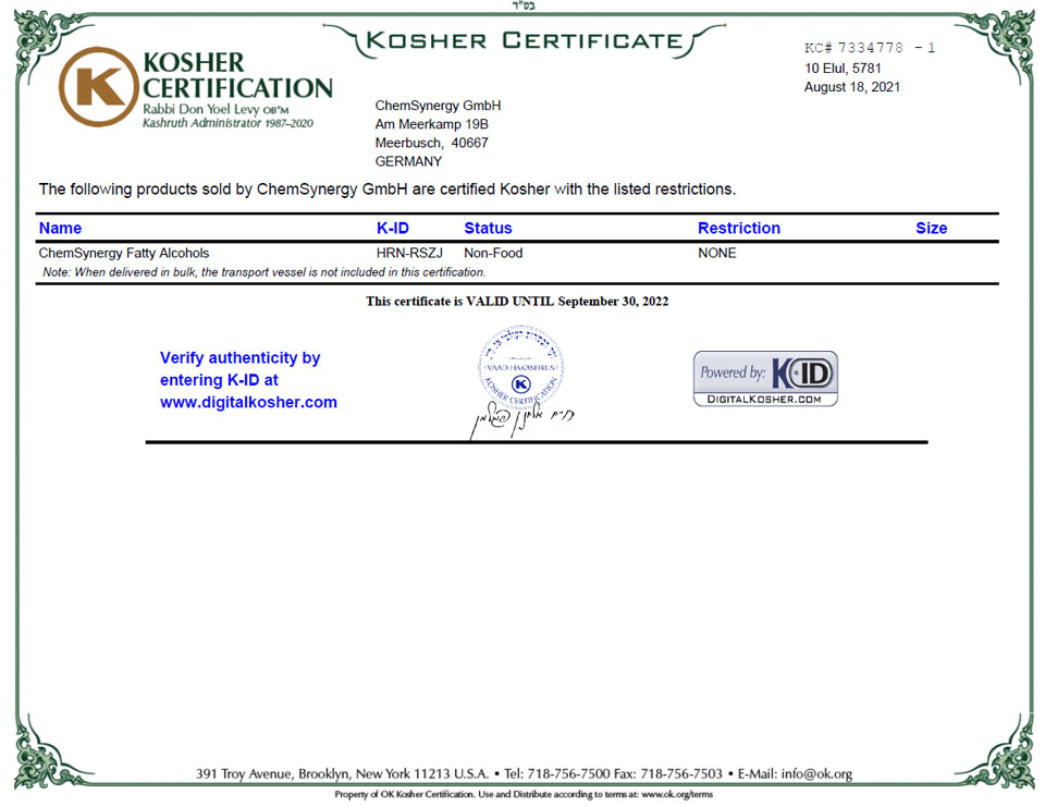 ChemSynergy-Fatty-Alcohols-Kosher-Certificate2022