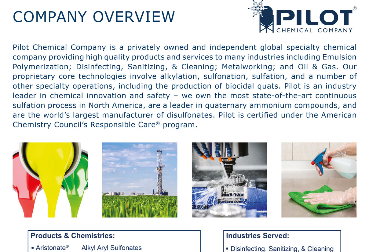 Pilot Chemical Company Overview